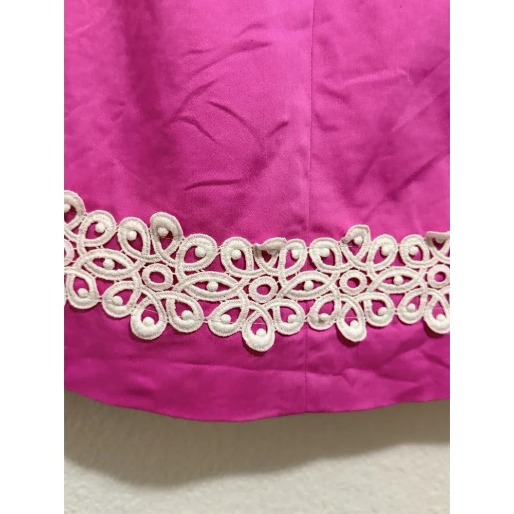 Lilly Pulitzer Betsy Pink Cotton Dress Lace Trip Strapless 6